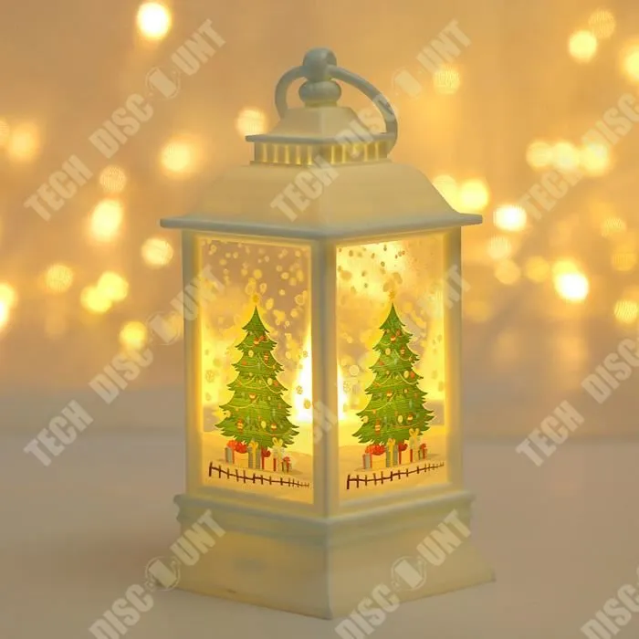 TD® Lanterne de neige du père noël, pendentif d'arbre de noël, ornements de fenêtre, fournitures de décoration de noël-1