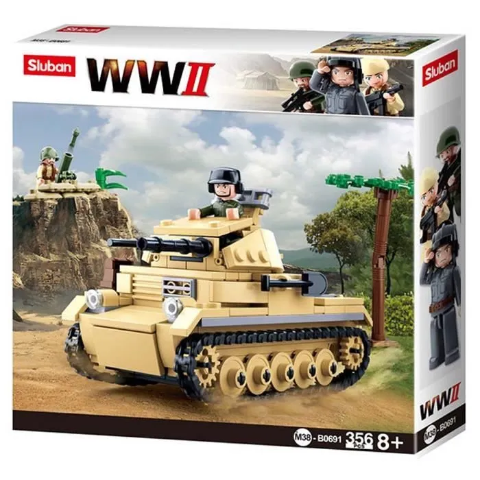 JEU DE CONSTRUCTION BRIQUE EMBOITABLE SLUBAN WWII 2EME GUERRE MONDIALE TANK ALLEMAND PETIT MODELE ARME MILITAIRE M38-B0691 SOLDATS A-1