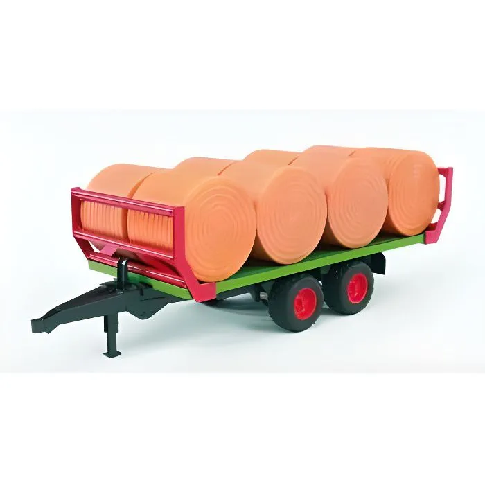 Remorque de Transport De Paille + Bottes - BRUDER - 2220 - Ridelles rabattables - Intérieur - Multicolore-0