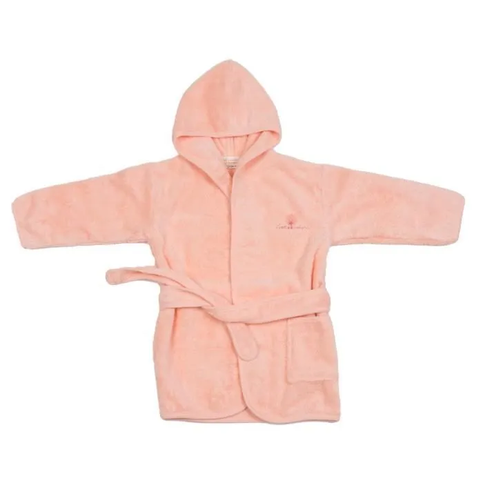 Peignoir bébé en coton bio - EVEIL ET NATURE - 12/24 mois - Orange - Capuche - Brodé-0