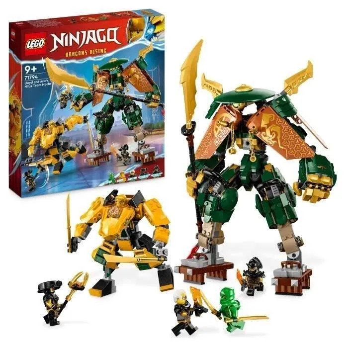 LEGO® NINJAGO 71794 L'Équipe de Robots des Ninjas Lloyd et Arin, Jouet de Ninja pour Enfants-0