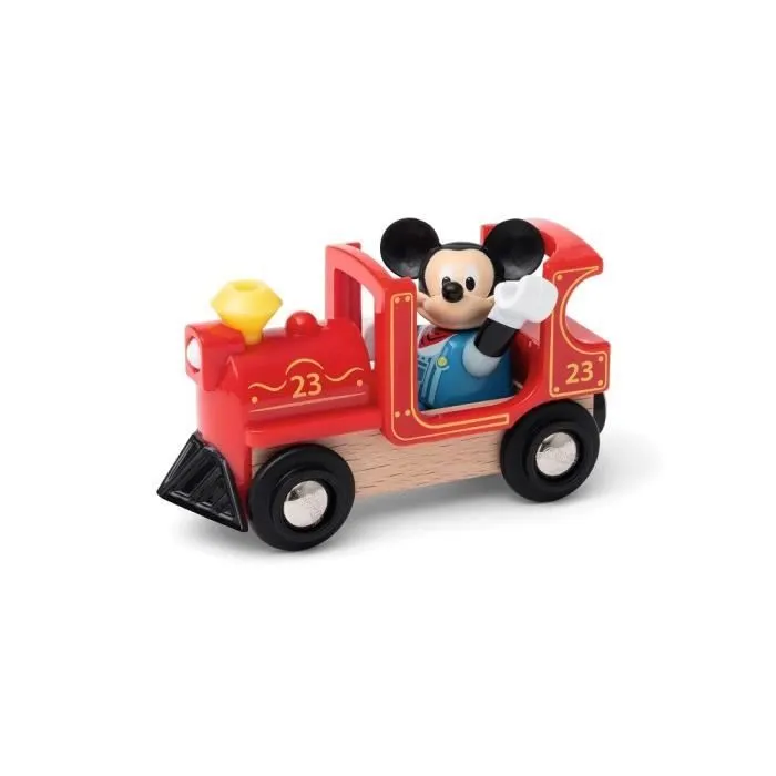 DISNEY Brio Mickey Mouse & Locomotive - Train sans pile pour circuit de train en bois - Ravensburger - Dès 3 ans - 32282-1
