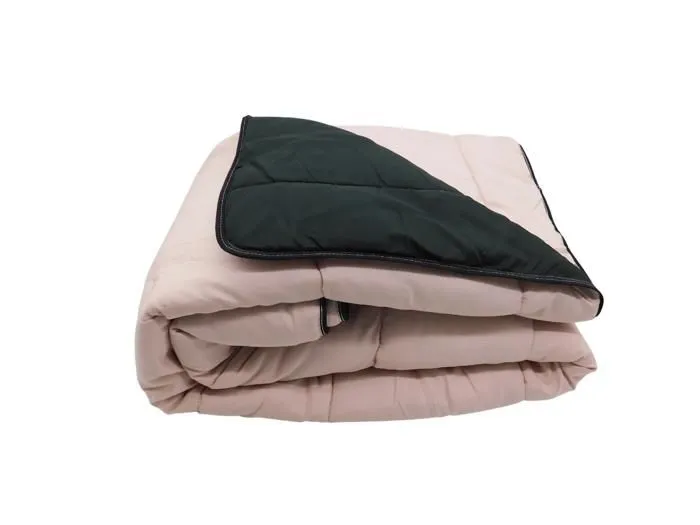 Couette légère noir / rose pale - 2 personnes 220 x 240 - spécial été - mortreux-1