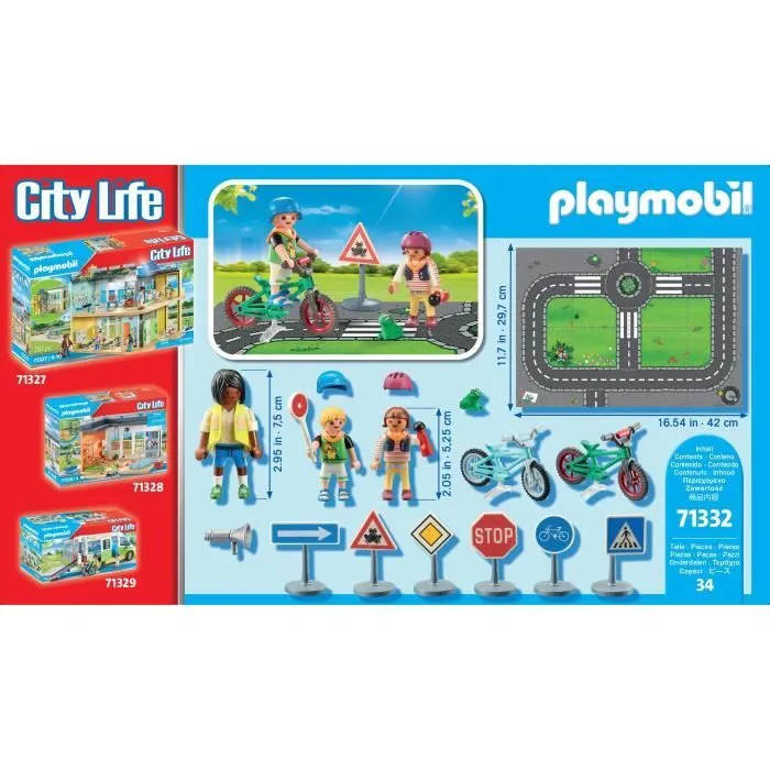 PLAYMOBIL 71332 Classe sécurité routière, My Life, 34 pièces, Dès 4 ans-5