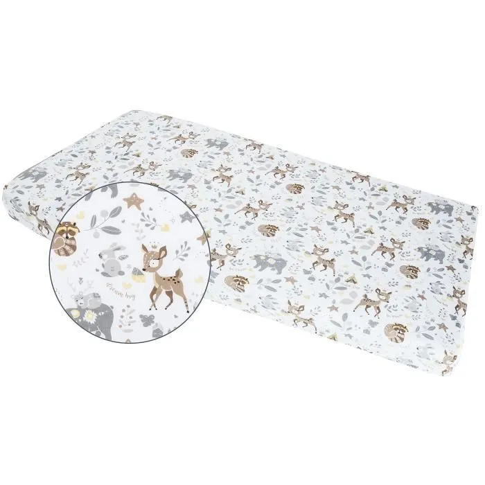 Drap Housse pour Bébé Medi Partners Excellent pour un lit bébé, enfant, 100% coton, protège matelas bébé, literie 60x120 cm, Cerfs-3