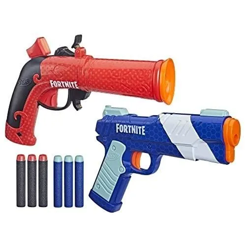 NERF FORTNITE DUAL PACK, INCLUT 2 BLASTERS NERF, 6 FLÉCHETTES EN MOUSS-0