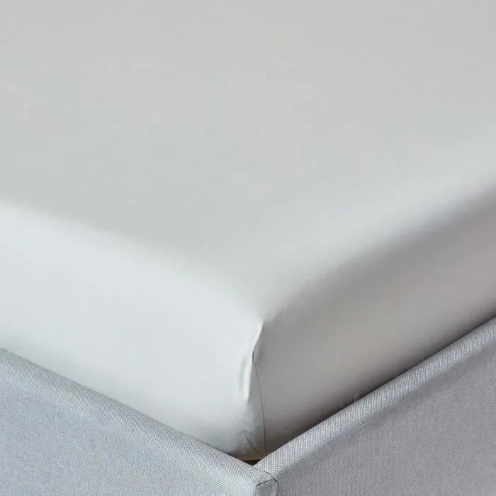 Drap-housse - Homescapes - Gris argenté - 100% coton égyptien - 200 fils - 150 x 200 cm-0