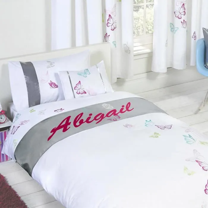 Housse de couette personnalisée de papillon Taie d'oreiller Taies - Abigail, Simple-0