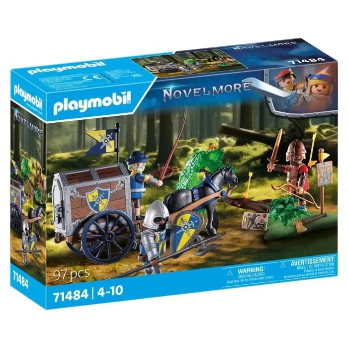 PLAYMOBIL 71484 Convoi de Novelmore avec bandit, Novelmore, Chevaliers et voleurs, Dès 5 ans-0