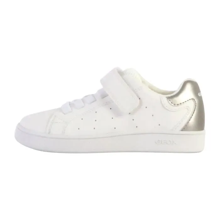 Basket Enfant - GEOX - Eclyper - Scratch - Blanc - Argent-0