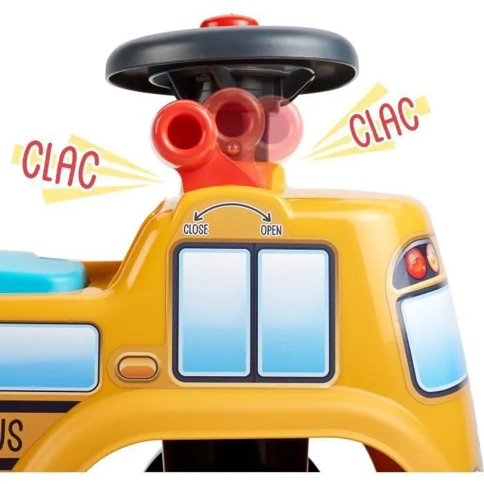 Porteur - FALK - School Bus - Assise ouvrante - Volant directionnel - Dès 12 mois - 100% Fabriqué en France-2