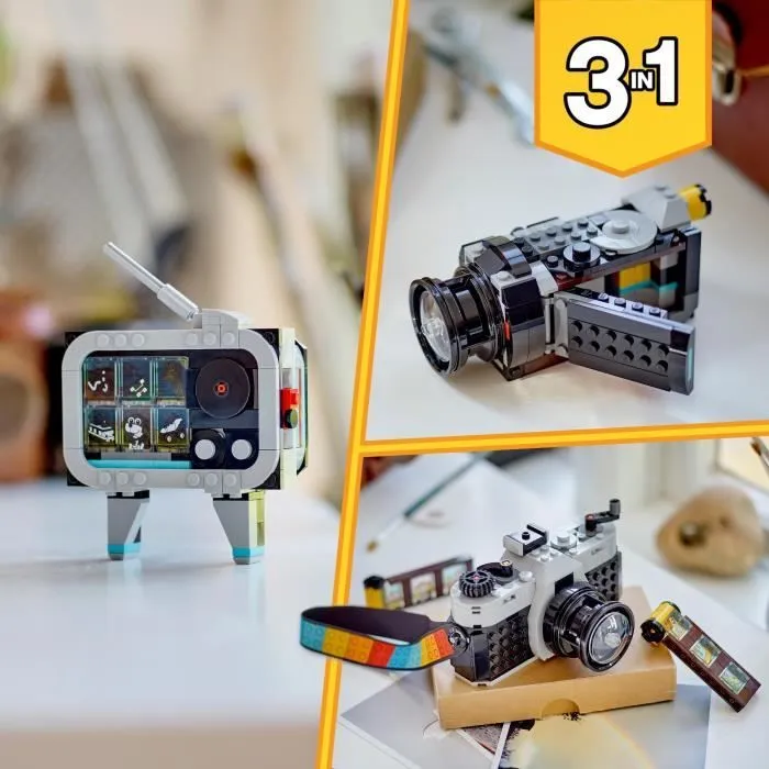 LEGO® 31147 Creator 3en1 L’Appareil Photo Rétro, Jouet Transformable avec 3 Modèles, Déco de Bureau et de Chambre-2