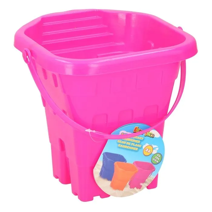 Seau à Sable - Eddy Toys - Château 20cm - Rose - Pour Enfants - Mixte-0