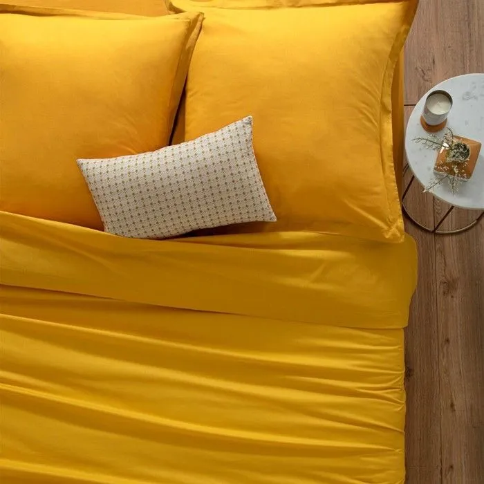 Taie d'oreiller - Jaune Ocre - 50x70cm - 100% Coton - Lavable à 60° - Certifié OEKO-TEX-5