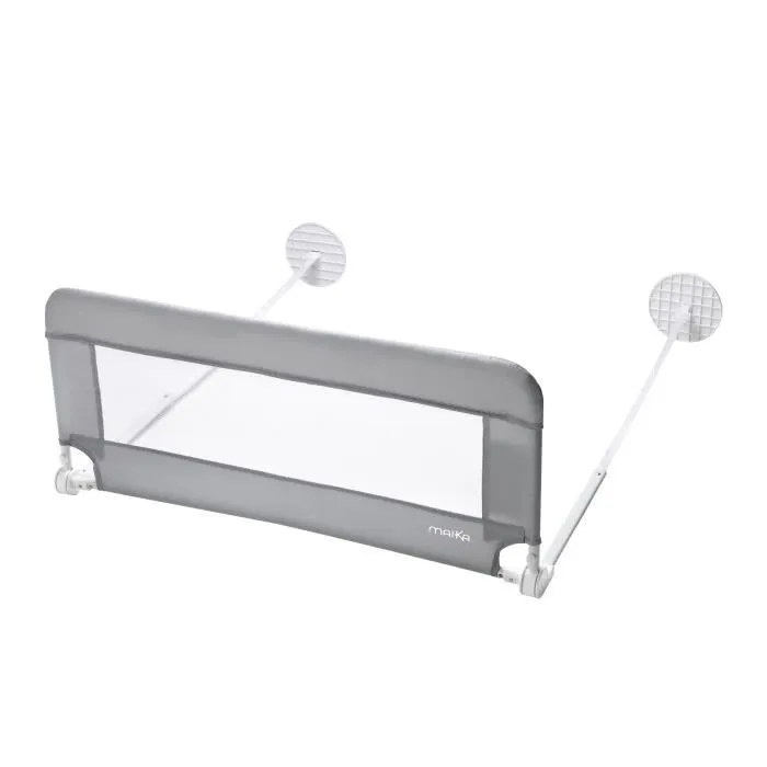 Barrière de lit MAÏKA - Pliable et déhoussable - 130 cm - Gris - Mixte-0