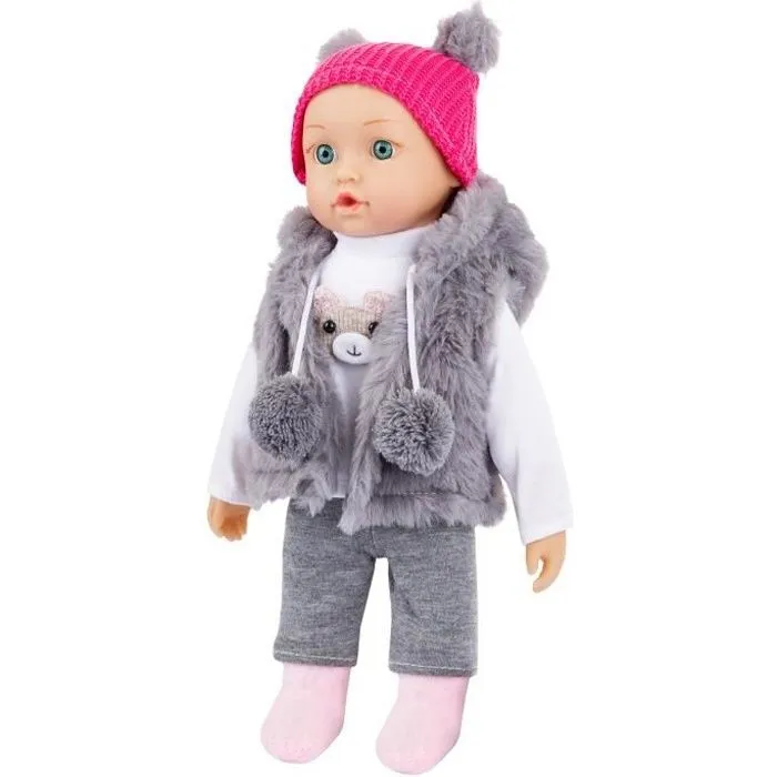 Poupée Bébé - Kinderplay - Modèle KP4840 - 35 cm - Poupée qui parle - Vêtements lavables-0