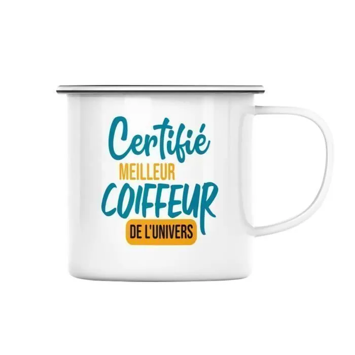 Mug en Métal Emaillé - FABULOUS - Certifié meilleur Coiffeur de l'univers - Cheveux Coupe Style Mode Fashion-1