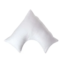 Taie d'oreiller spécial oreiller cervical en coton égyptien 330 fils Forme V blanc-0