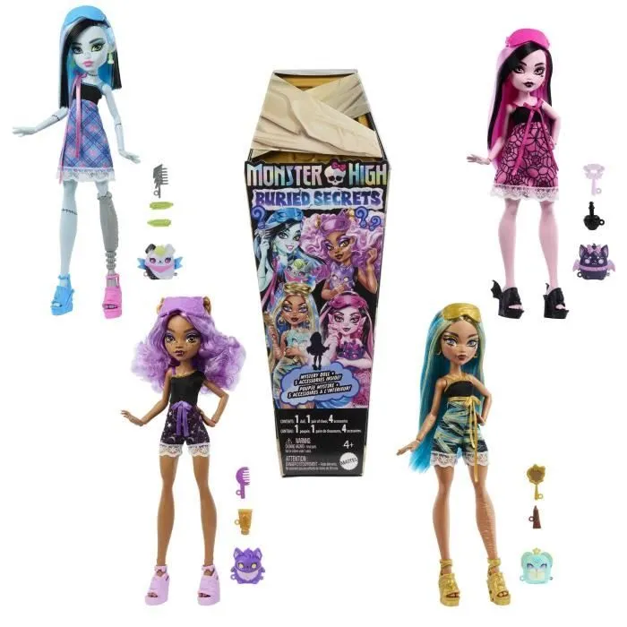 Monster High-Secrets Enfouis-Coffret Poupée Soirée Pyjama Terrifiante - 4 ans+- HYV64-0