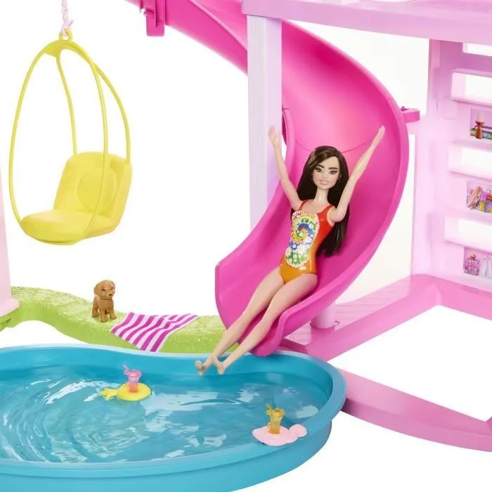 Barbie®-Maison de Rêve-Maison de poupée 3 niveaux, piscine et toboggan HMX10-8