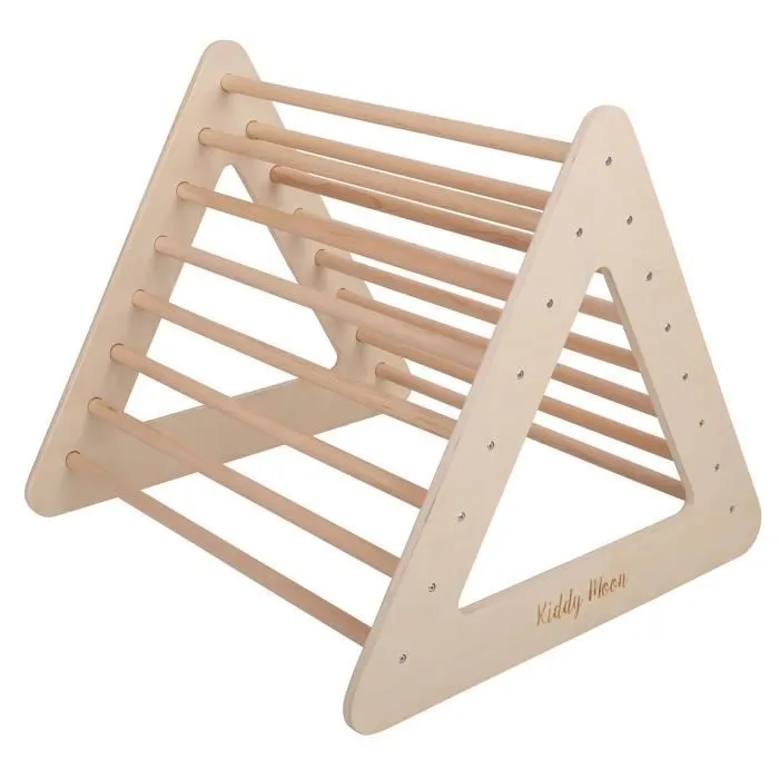 Échelle Gymnastique d'Escalade Pikler pour Enfants KiddyMoon - Naturelle - 90x80x90 cm-0