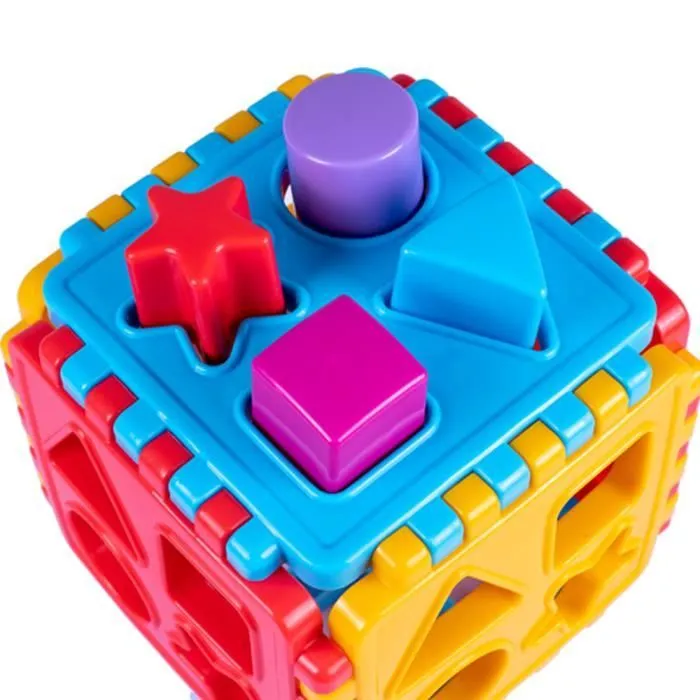 Dede Cube de Tri de Formes Colorée Empilable, 12 Formes Géométriques, Puzzle, Jeu de Trier, Jouet de Bloc 18 Pcs, Cadeau d'Enfant-2
