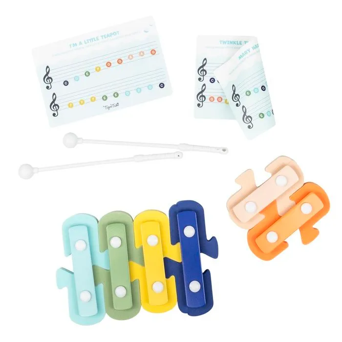 Jouet musical - Tiger Tribe - Xylophone pour le bain - 6 touches en métal - 2 partitions imperméables - Flottant-1
