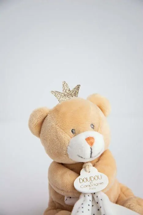 Ours Petit Roi pantin avec doudou - DOUDOU ET COMPAGNIE - 10 cm - Mixte - Naissance-3