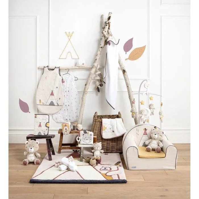 Doudou Ours en velours beige - SAUTHON - Timouki - Mixte - Bébé - 27x17x12cm-5