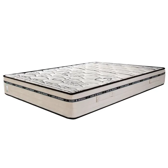 Matelas 140x190 cm, BestLuxe, 24cm, mousse mémoire de forme, indépendance du couchage, face été/hiver-0