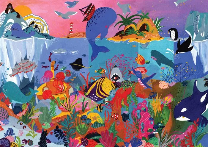 Puzzle Michèle Wilson - Sous les océans de Mathilde Joly - WILSON JEUX-0