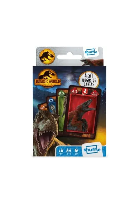 Shuffle - 1 baraja - Jurassic World Jeu de Cartes pour Enfants a partir de 4 Ans. Version espagnole.-2