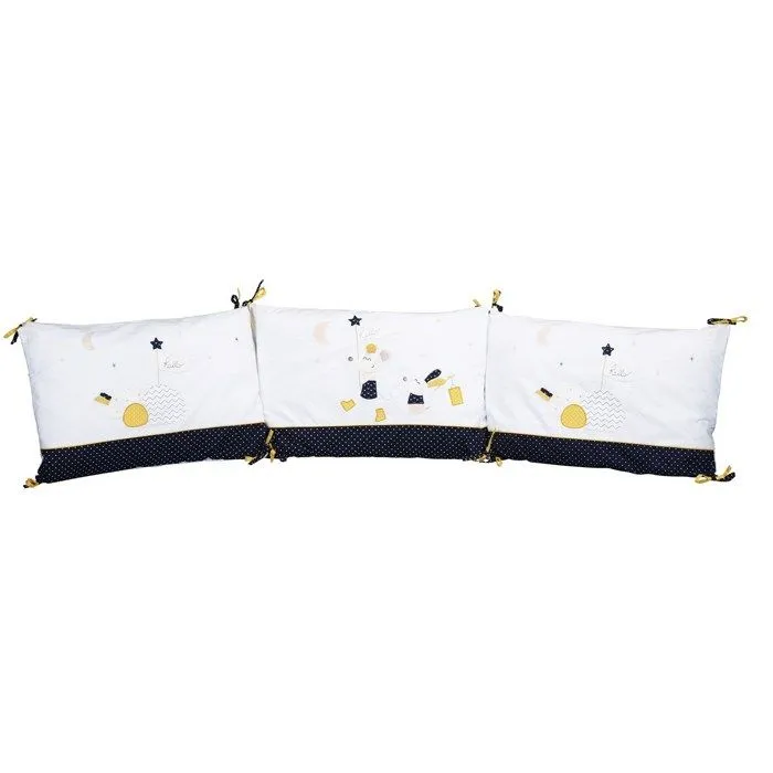 Tour de lit en coton blanc - SAUTHON - HELLO - Bébé - 120x60 ou 140x70-0