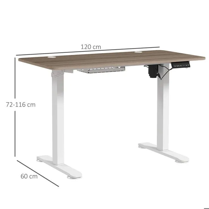 Bureau assis-debout - Vinsetto - électrique - réglable en hauteur 72-116 cm - avec fonction mémoire - 120 x 60 cm - naturel blanc-3