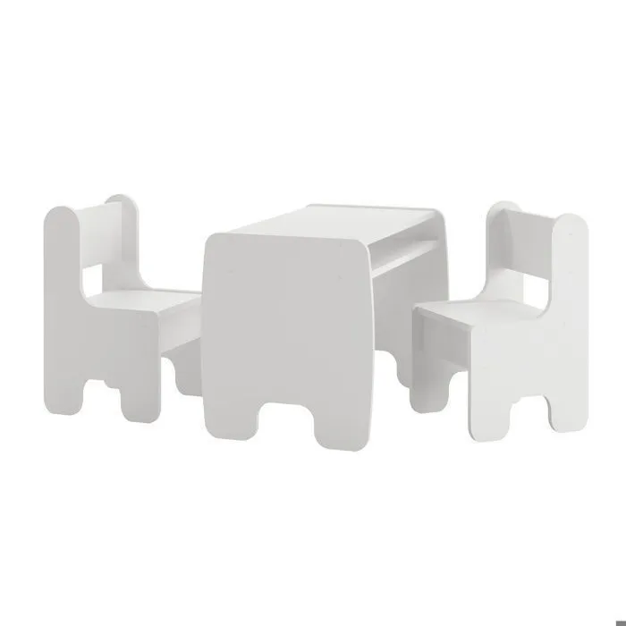 Ensemble de Table et 2 Chaises pour Enfants TIMI - blanc-1