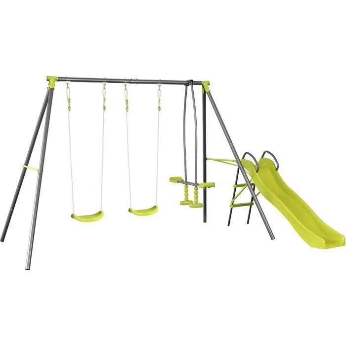 Portique en métal "Enzo II " avec 4 agrès - 315 x 225 x 195 cm-0