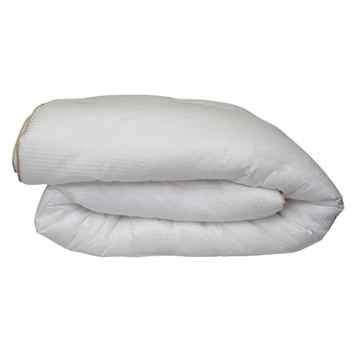 Couette "Fjord Grand Hotel" Chaude Satin de coton rayé Lestra - Blanc - 240 x 280 cm pour lit 180 x 200 à 200 x 200 King size-1
