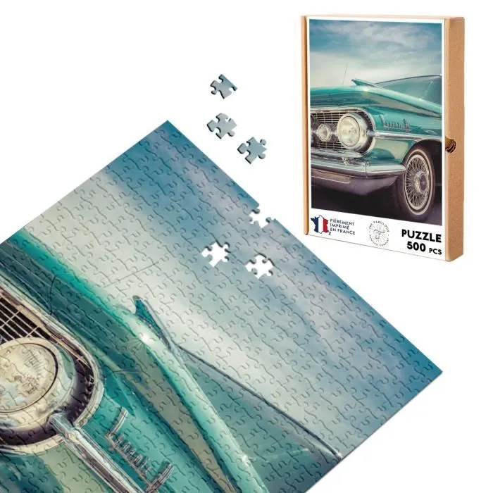 Puzzle Classique - FABULOUS - Voiture Americane Verte Vintage 1950 - 500 Pièces - Adulte - Intérieur-0