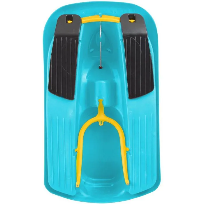 Luge - Snow Play - Ralley - 100 cm - Volant - Frein - Bleu-3