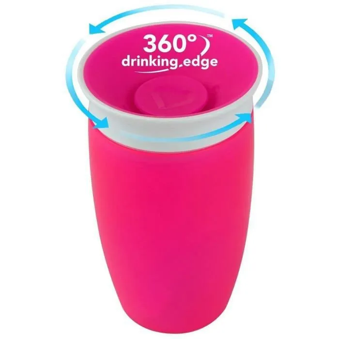 Munchkin Tasse d'Apprentissage sans poignées - 360 Miracle Rose-0