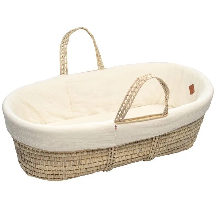 Couffin bébé avec Matelas Habillage et Drap Housse  Écru Taille Unique-0