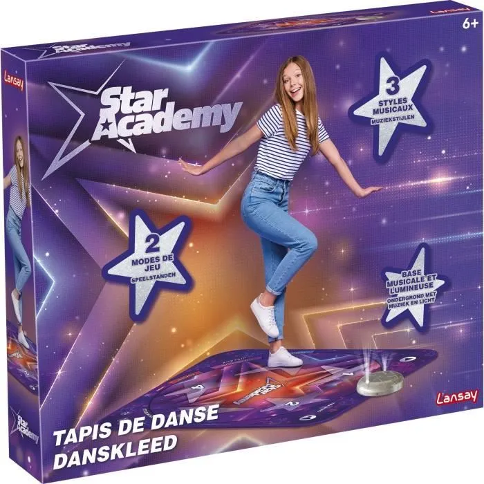 Tapis de danse - Star Academy - 3 styles musicaux - 3 niveaux de danse - Mixte - A partir de 6 ans-1