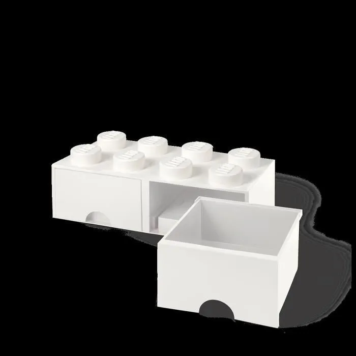 Boîte de rangement - LEGO - Brick 8 - 2 tiroirs - Empilable - Blanc-1