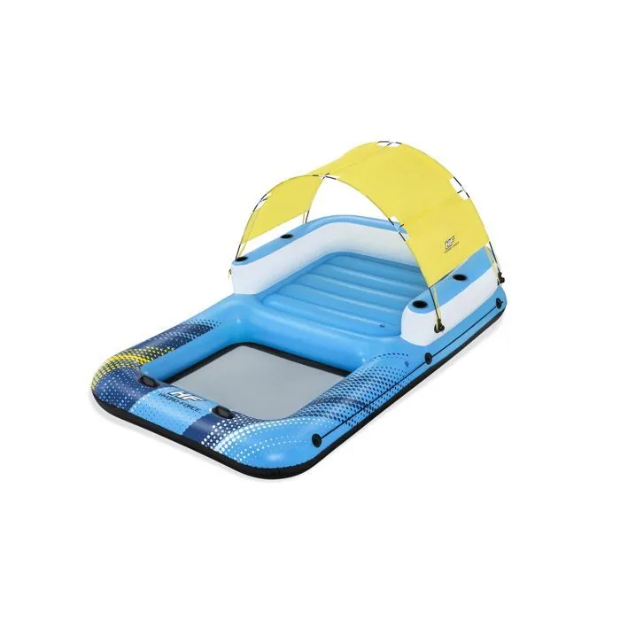 BESTWAY Ile géante Summer Oasis™ 3,05 x 1,86 x 58 cm, 4 adultes (360kg), Inflata-Shield™, 4 porte-gobelets, fond maille filet-3