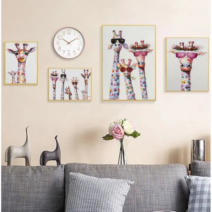 Toile Girafe Tete - Affiche Poster Décoration Moderne- Chambre Garcon Fille - Décoration Maison 30x40cm-1