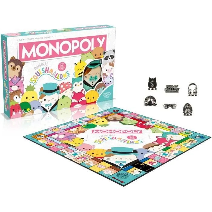 Monopoly Squishmallows - Jeu de société - WINNING MOVES - Monopoly avec les peluches Squishmallows.-1
