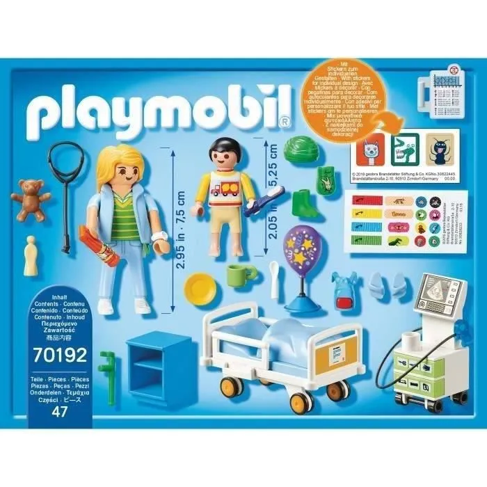PLAYMOBIL - 70192 - City Life L'Hôpital - Chambre d'hôpital pour enfant-1