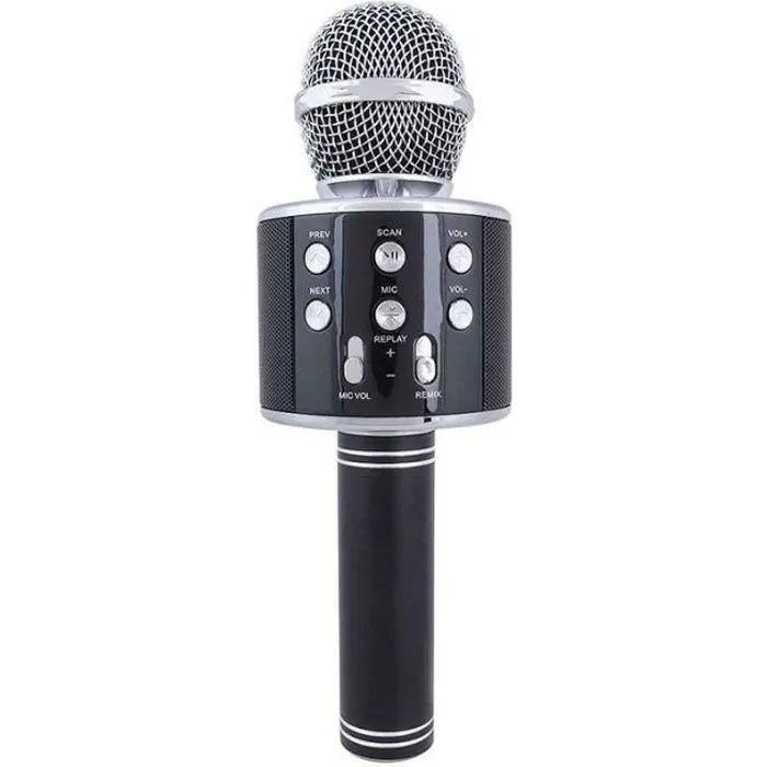 SHOP-STORY - Micro de karaoké sans fil avec Fonction bluetooth - Noir-0