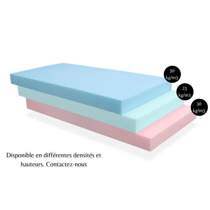 Piece Mousse matelas d'ameublement 80x120 cm epaisseur 10 cm - Densité HR 23 Kg - Idéal pour la fabrication de meubles-1