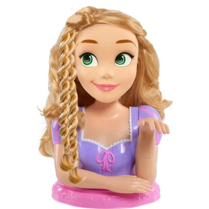 Tête à coiffer - DISNEY - Raiponce Deluxe - 12 accessoires - Faux flacon de vernis - Guide coiffure-4